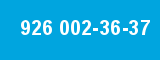 926 002-36-37 926 002-36-37